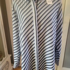 Striped Women's Blouse - Black and White